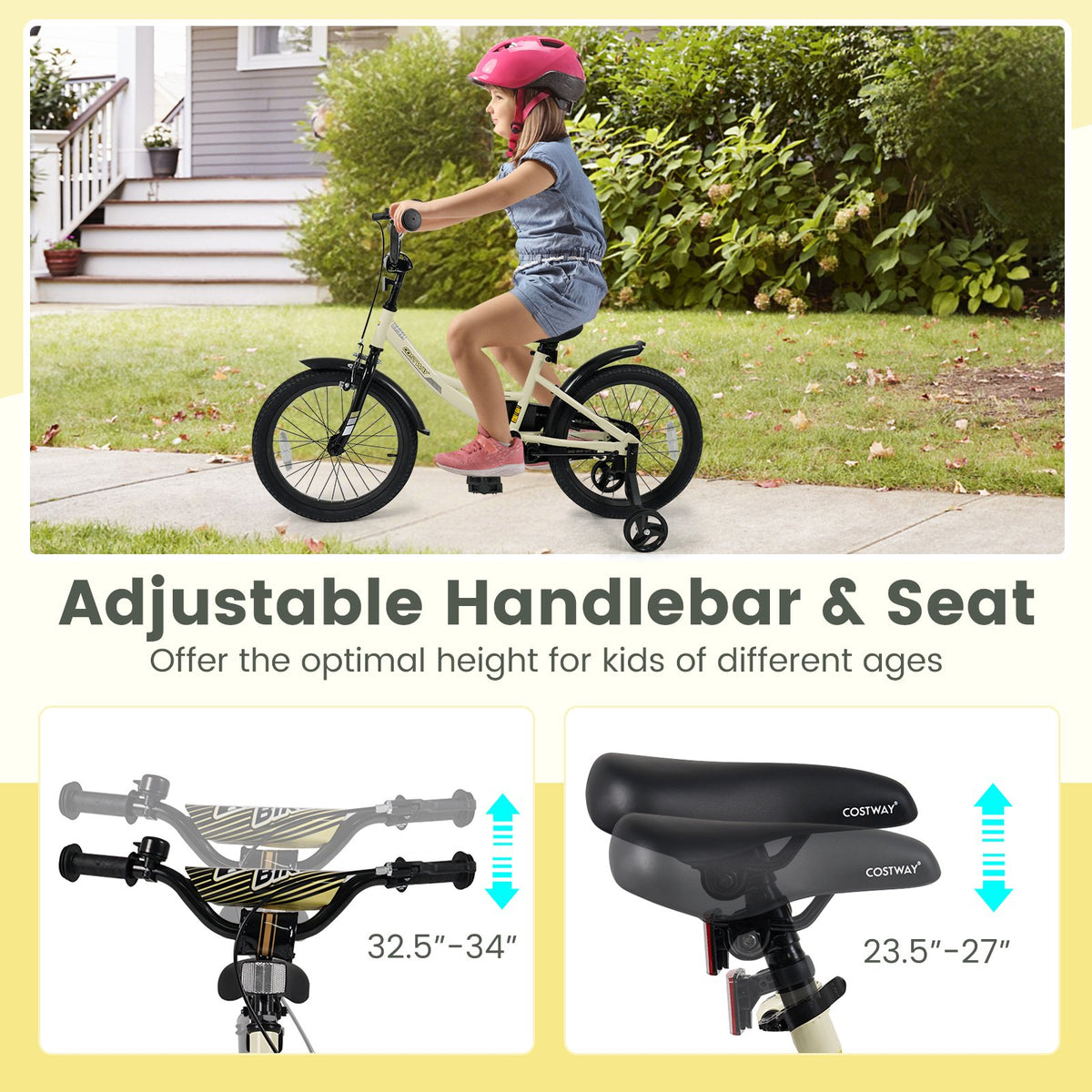 18 Inches Kids Bike Sport Bicycle with Removable Training Wheels view 9