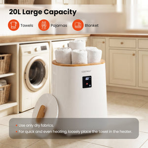 18 L Large Blanket Towel Warmer with LED Display for Bathroom-White view 6