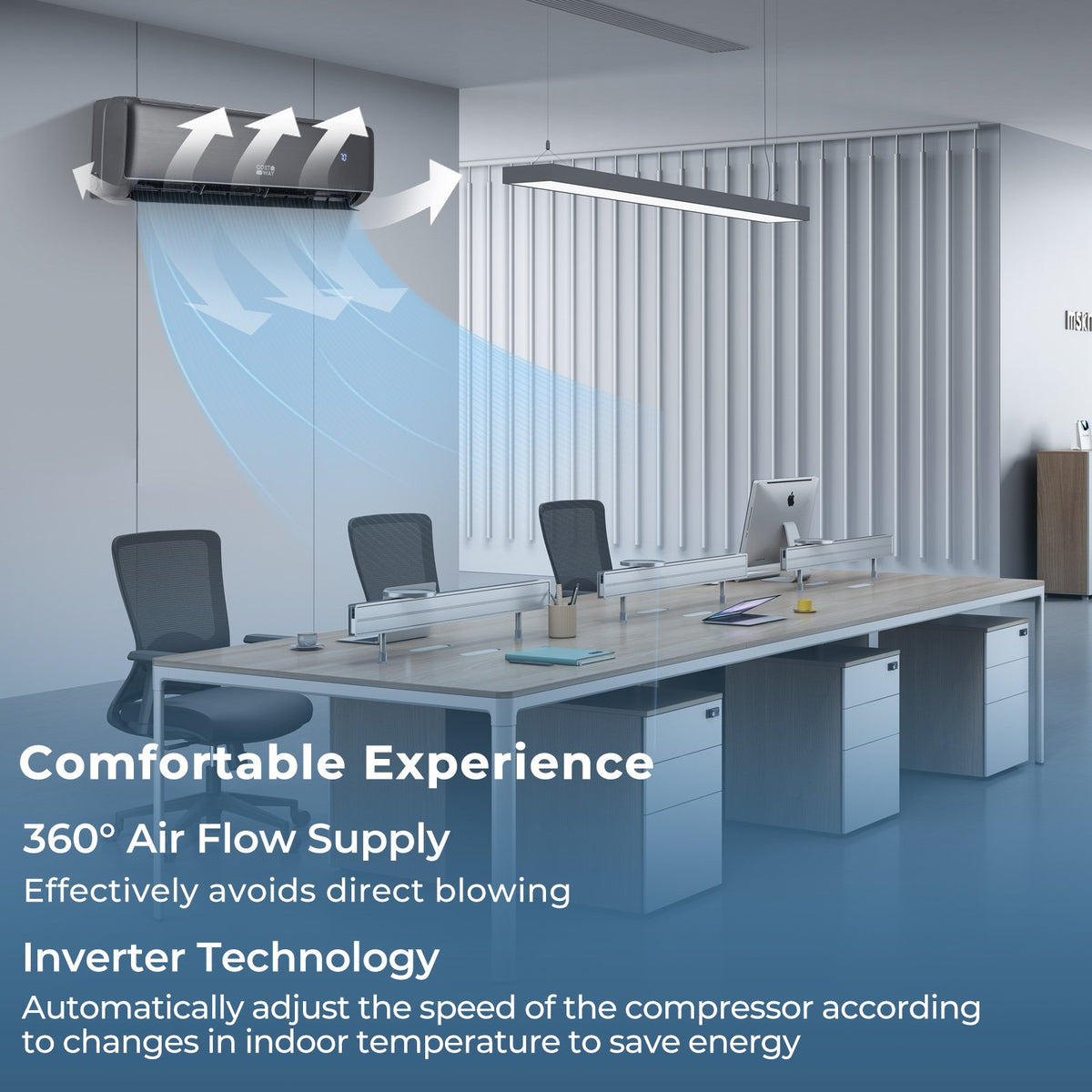 GreyVolt Series Energy Star Certified 18000 BTU 21 SEER2 208-230V Mini Split Air Conditioner and Heater Gray view 7