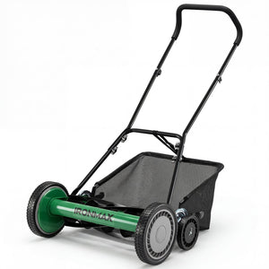 18 Inch Push Reel Lawn Mower 4-Position Adjustable with Removable Grass Catcher-Green view 3