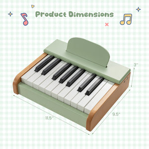 18 Keys Wooden Piano for Kids with Removable Music Stand-Green view 5