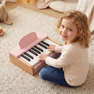 18 Keys Wooden Piano for Kids with Removable Music Stand-Pink view 3