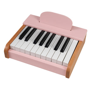 18 Keys Wooden Piano for Kids with Removable Music Stand-Pink