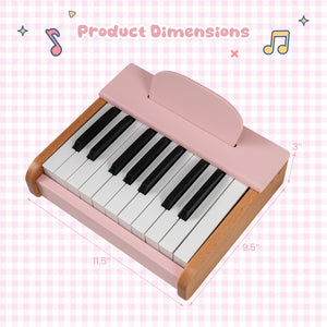 18 Keys Wooden Piano for Kids with Removable Music Stand-Pink view 5