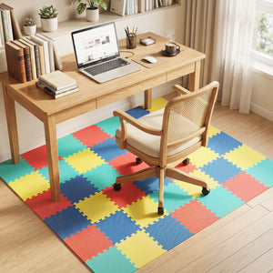 18 Pack Interlocking EVA Foam Floor Tiles with Boarders-Multicolor view 9
