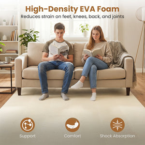 18 Pack Interlocking EVA Foam Floor Tiles with Boarders-Beige view 5