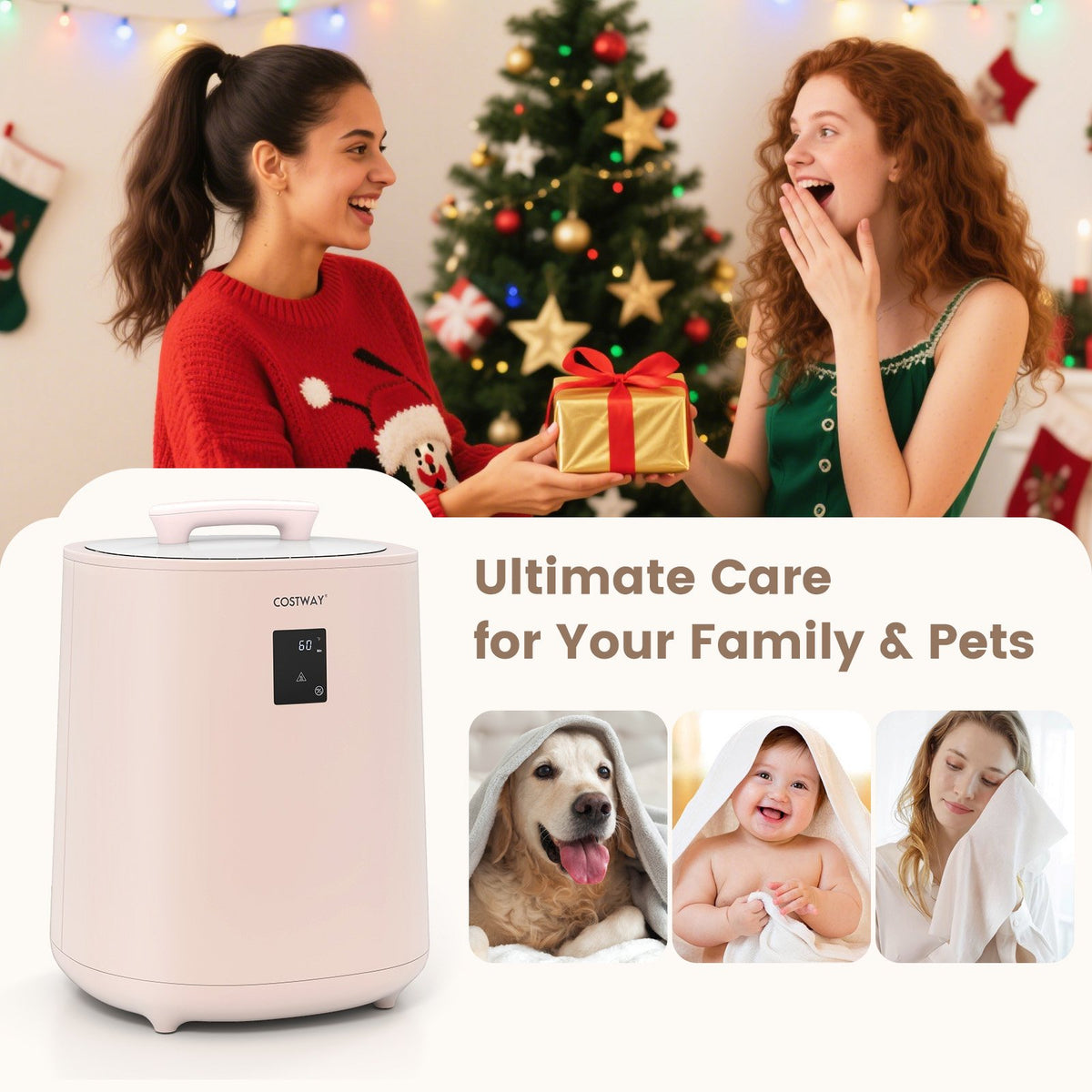 18L Large Towel Warmer with LED Display and Auto Shut off-Pink view 5