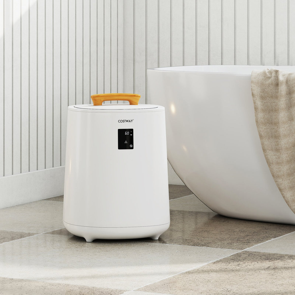 18L Large Towel Warmer with LED Display and Auto Shut off-White view 3
