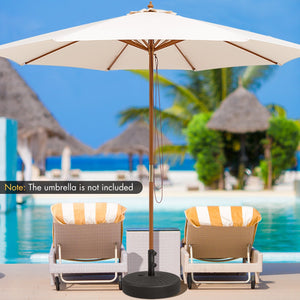 19.5 Inch Fillable Round Umbrella Base Stand for Yard Garden Poolside-Black view 3