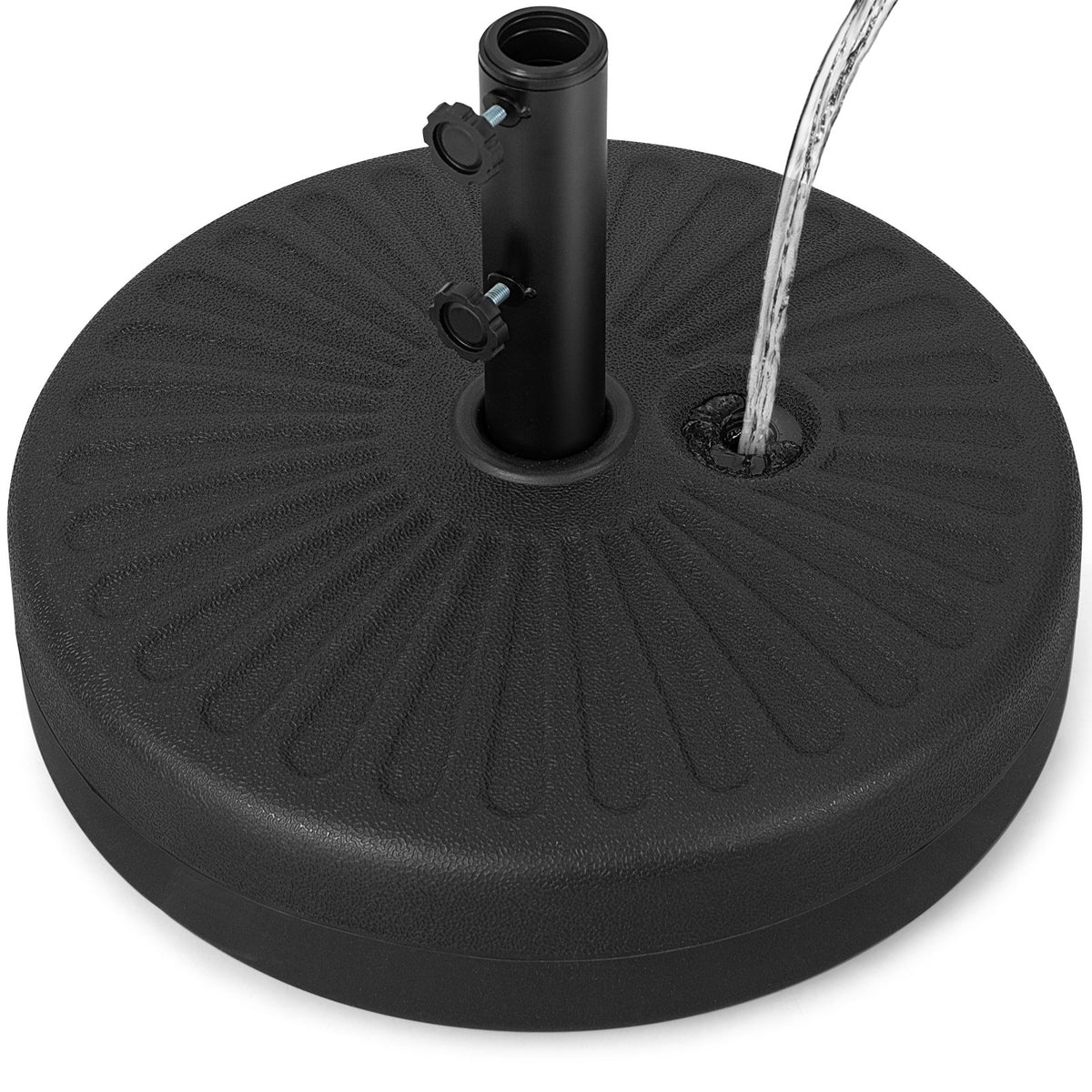 19.5 Inch Fillable Round Umbrella Base Stand for Yard Garden Poolside-Black view 4