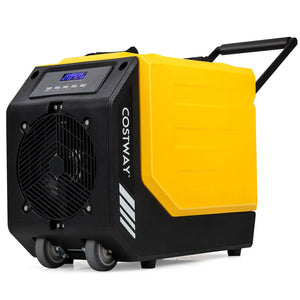 190 PPD Commercial Dehumidifier with Pump and 2 Wheels-Yellow view 3