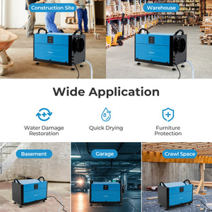 192 Pint Crawl Space Dehumidifier with 3 Modes and 24H Timer-Blue view 6