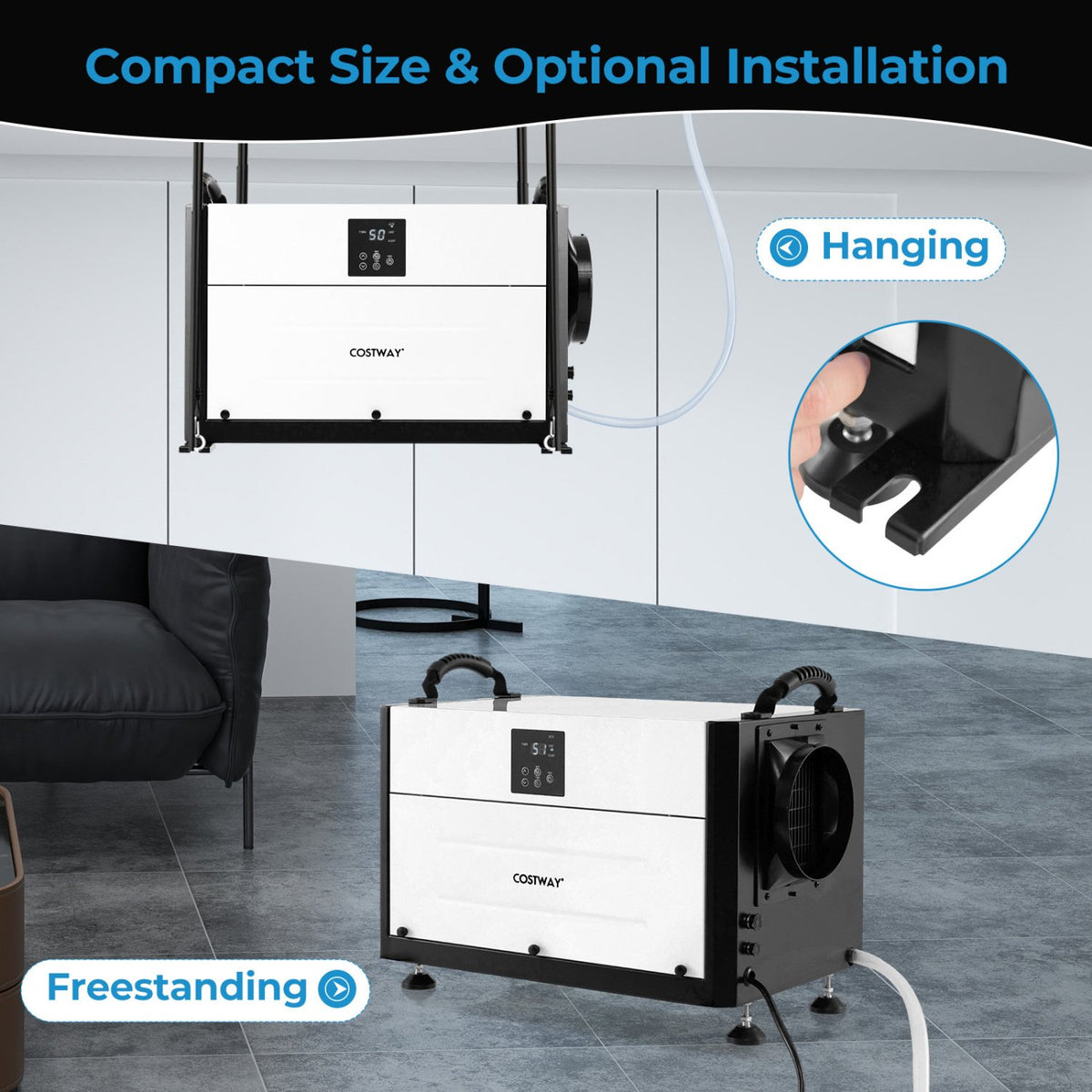 192 Pint Crawl Space Dehumidifier with 3 Modes and 24H Timer-White view 7