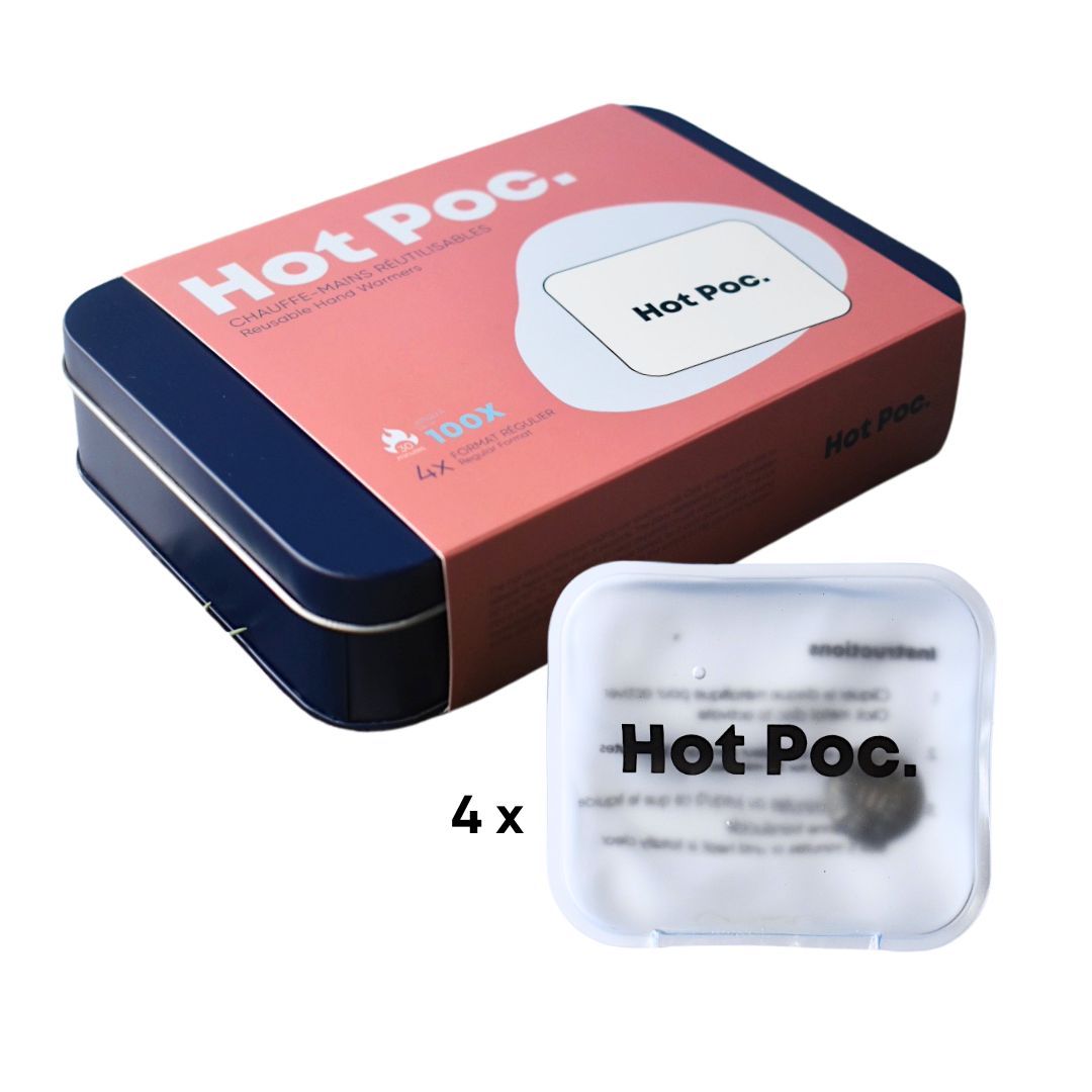 Hot Poc Reusable Hand Warmers 4-Pack – Click to Heat in 3 Seconds, Reuse Up to 100 Times