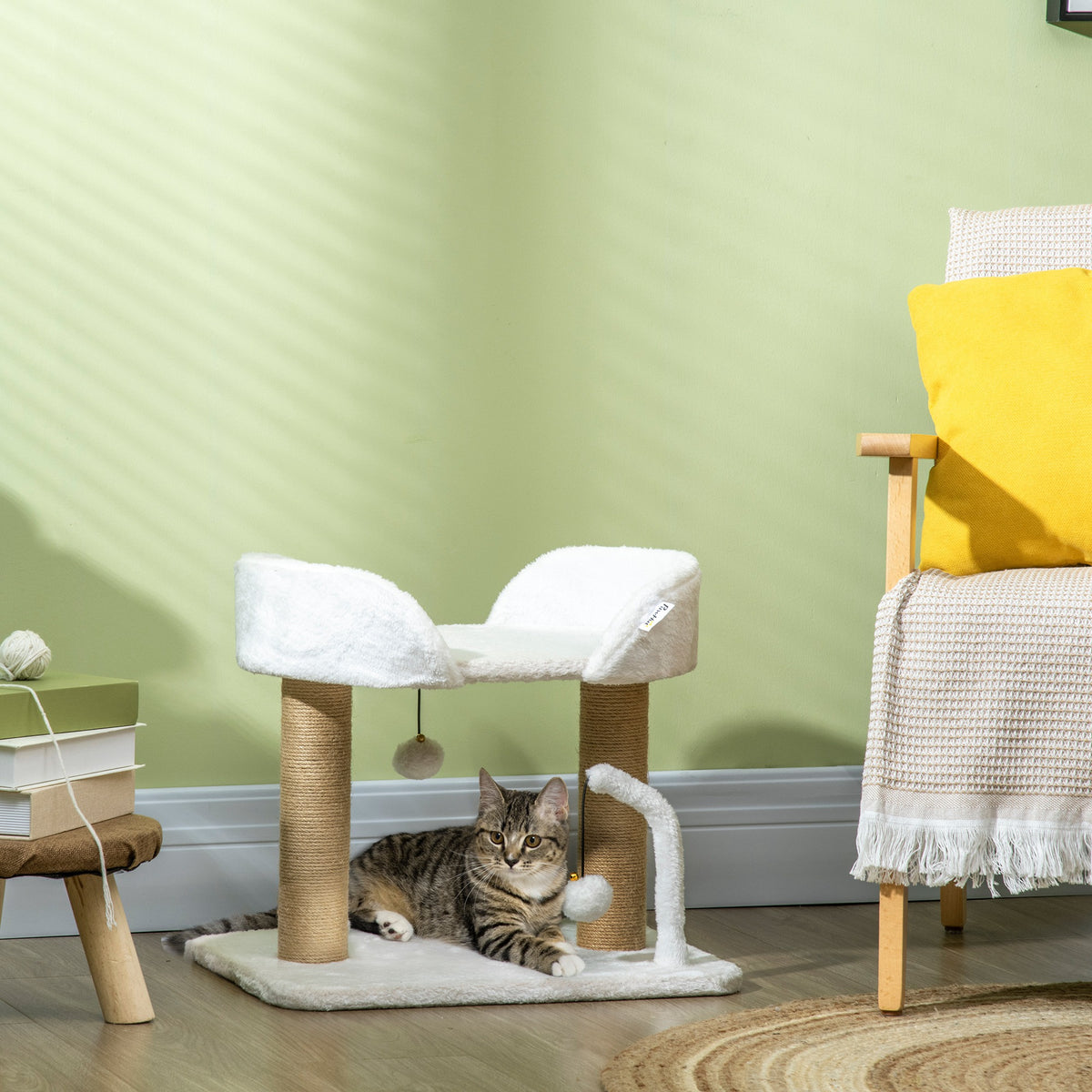 Cat Tower Condo for Indoor Cats, Small Cat Tree with Jute Scratching Posts, Top Perch, Dangling Balls – view 14