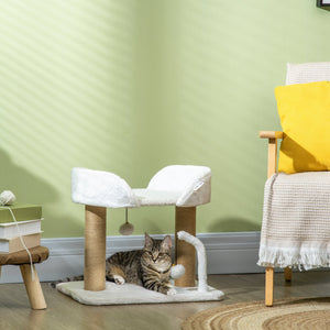 Cat Tower Condo for Indoor Cats, Small Cat Tree with Jute Scratching Posts, Top Perch, Dangling Balls – view 14