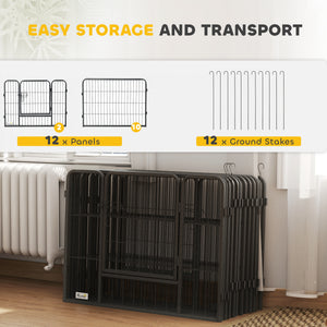 Dog Playpen, 31.5"W Heavy-Duty Metal Puppy Play Pen, Pet Exercise Fences for Outside and Indoor – view 7