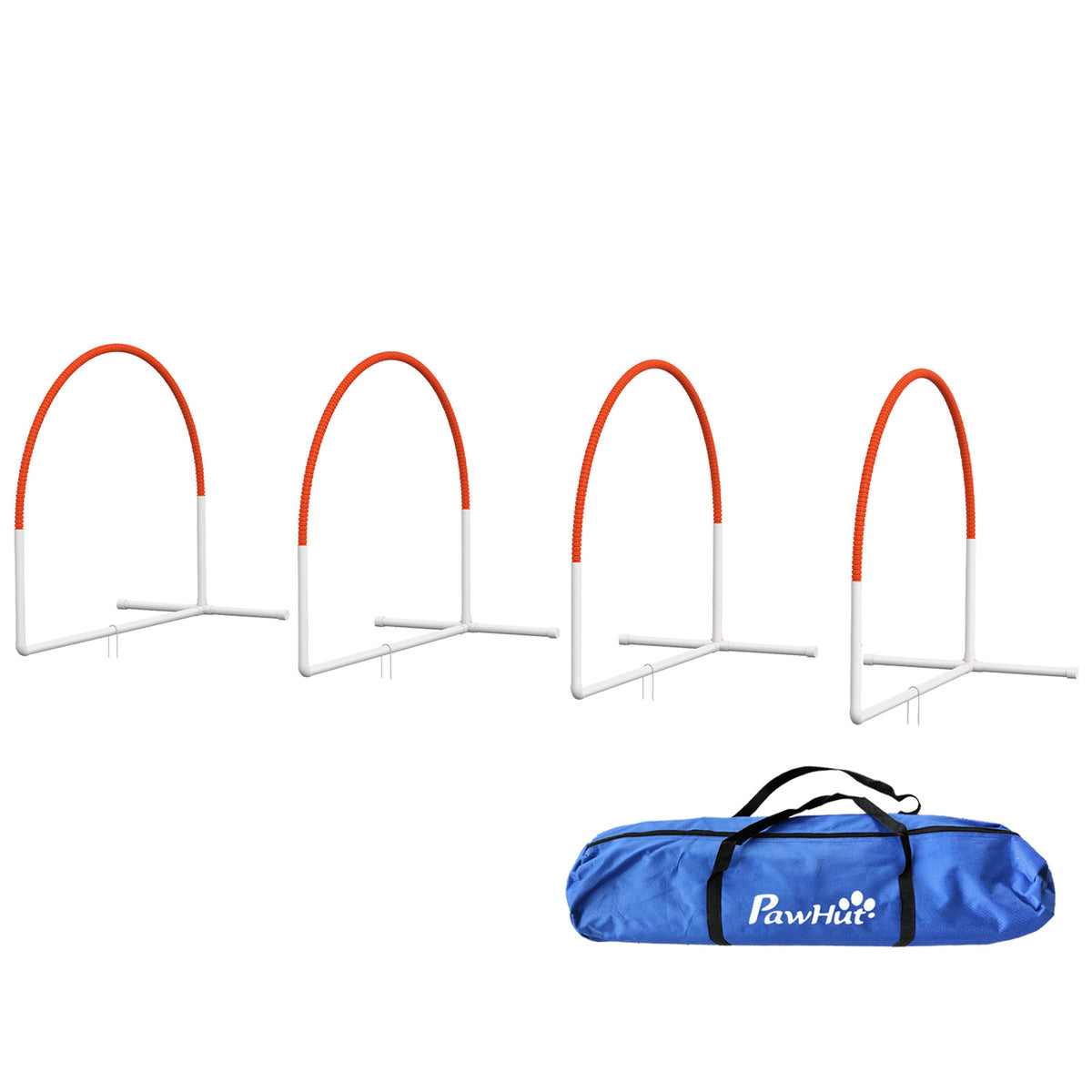 Dog Agility Kit Pet Obstacle Course Training Equipment Outdoor with Weave Poles, Carry Bag, Black – view 8