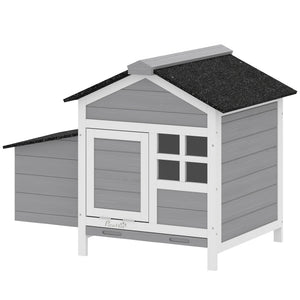 Wooden Chicken Coop with Nesting Box, Pull-out Metal Tray, for 1-2 Chickens, 36" x 25" x 27"