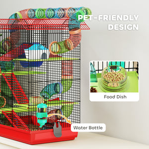 18.5" Hamster Cage, 5 Tiers Small Animal House with Tunnel Tube System, Exercise Wheel, Water Bottle, Blue – view 25