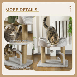 Cat Tower Condo for Indoor Cats, Small Cat Tree with Jute Scratching Posts, Top Perch, Dangling Balls – view 4