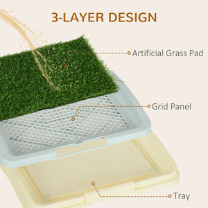 Puppy Training Pad, Indoor Portable Puppy Pad, with Artificial Grass, Grid, Panel, Tray, 18.3" x 13.4"