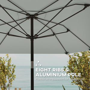 7.6FT Aluminum Patio Umbrella Parasol 8 Ribs Outdoor Market Umbrella with Crank, Push Button Tilt for Deck – view 13