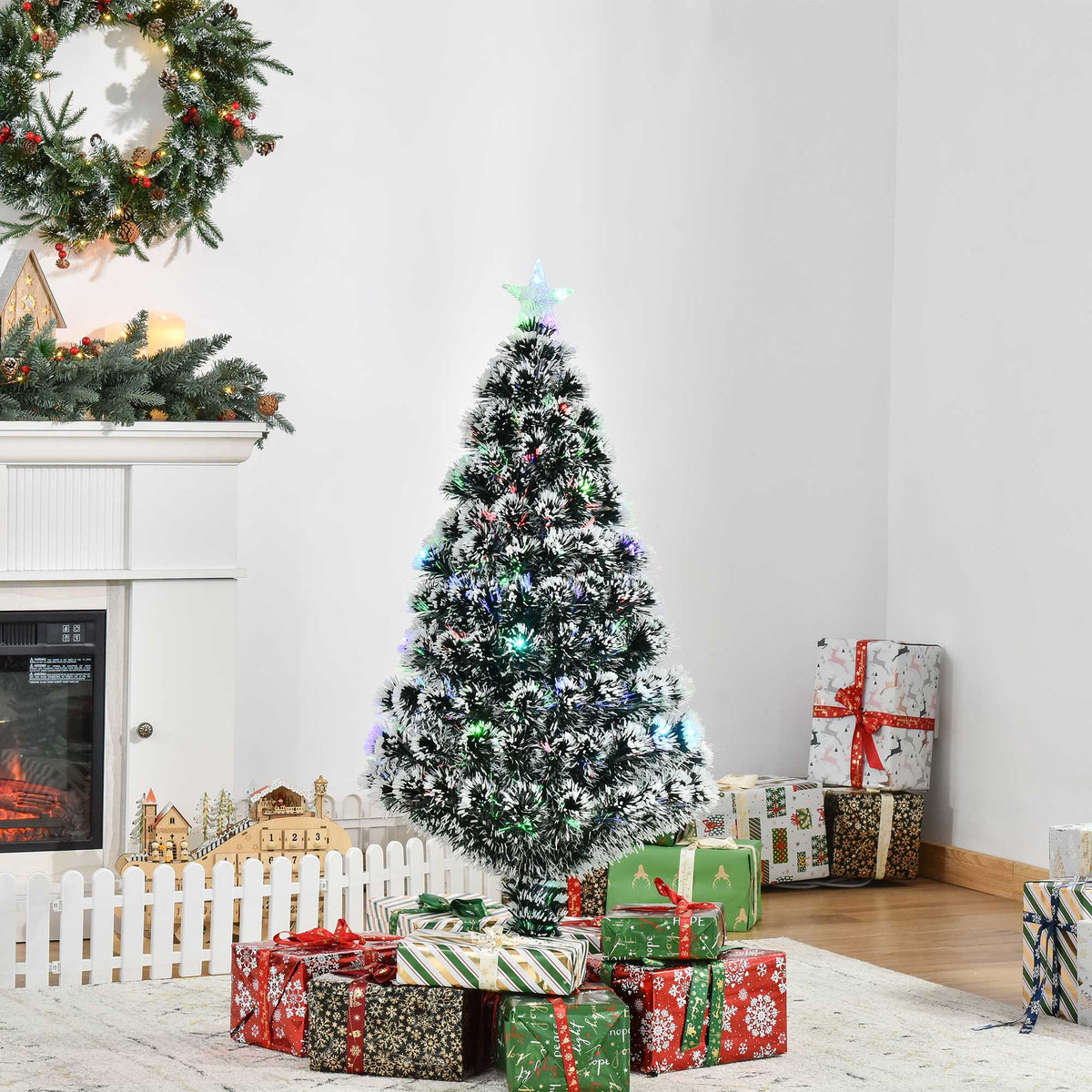 3ft Pre-Lit LED Optical Fiber Christmas Tree w/ Stand