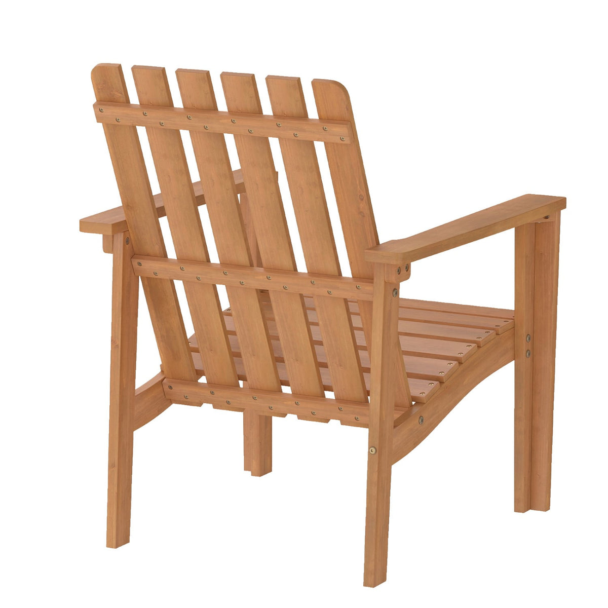 1 Pack Acacia Wood Outdoor Patio Chair with Slatted Backrest and Seat Built-in Armrest view 4
