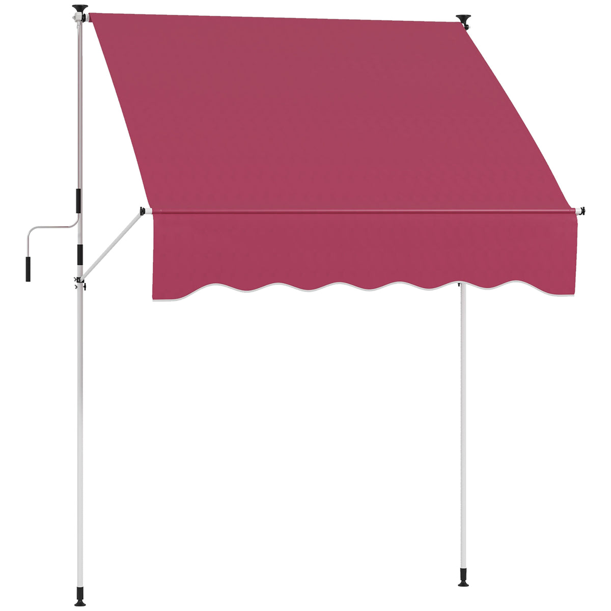 6.6'x5' Manual Retractable Patio Awning Sun Shelter Window Door Deck Canopy, Water Resistant UV Protector – view 8