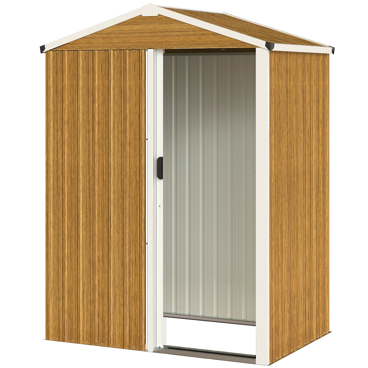 4.5 x 3ft Outdoor Storage Shed, Waterproof Metal Garden Shed with Lockable Door for Backyard, Patio, Lawn – view 15