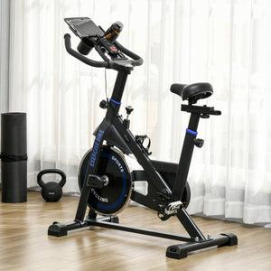 Soozier Adjustable Upright Stationary Exercise Bike with LCD Display, Suitbale for Beginer and Home Gym, Indoor Cycling Bike with Adjustable Resistance, White