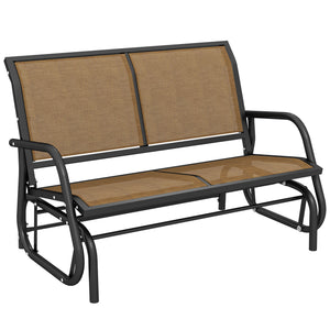 Outdoor Glider Bench, 2 Person Patio Glider Chair, Gliding Outdoor Garden Loveseat Swing Bench – view 4