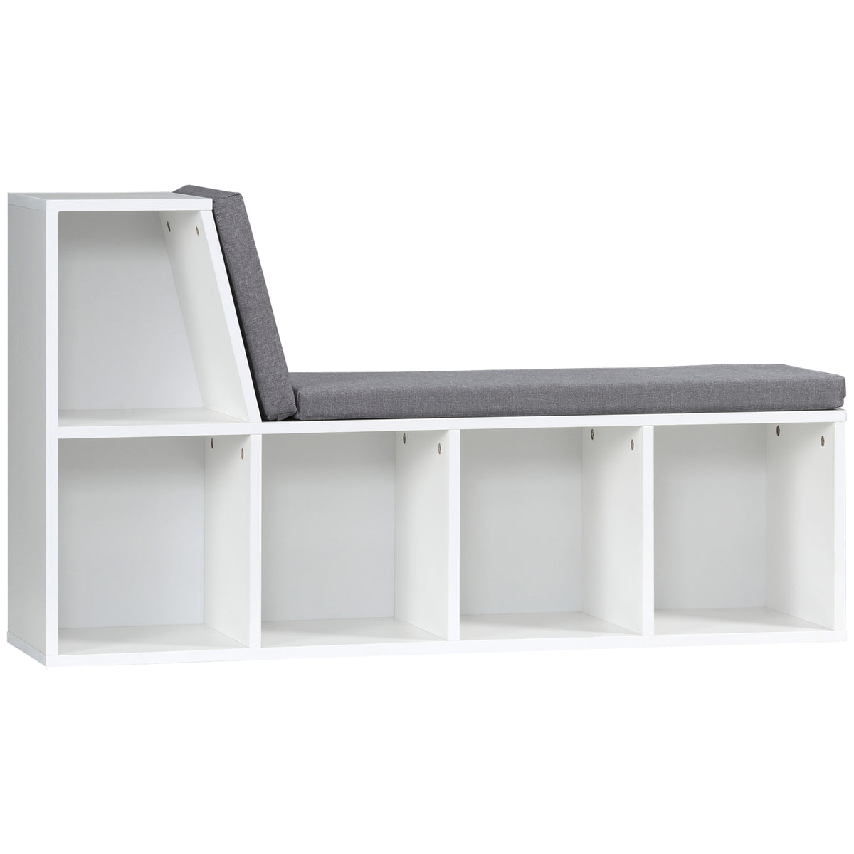 Multi-Purpose Bookshelf with 5 Cubes, 5-Cubby Bookcase with Cushioned Reading Nook and Storage Shelves, Blue – view 8