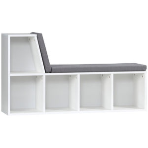 Multi-Purpose Bookshelf with 5 Cubes, 5-Cubby Bookcase with Cushioned Reading Nook and Storage Shelves, Blue – view 8