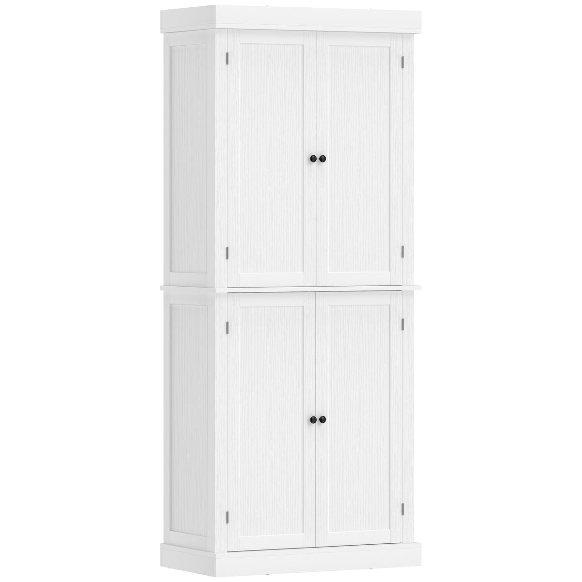 72.5" Freestanding Kitchen Pantry Cabinet with 4 Doors, White