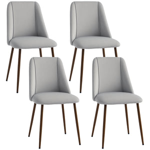 Upholstered Dining Chairs Set of 4, Velvet Accent Chair with Back and Wood-grain Steel Leg for Kitchen – view 4