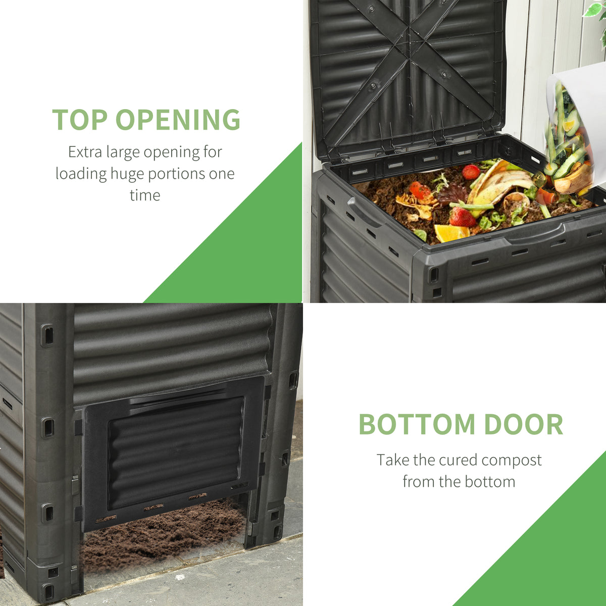 Garden Compost Bin Large Outdoor Compost Container 80 Gallon Fast Creation of Fertile Soil Aerating Compost – view 3