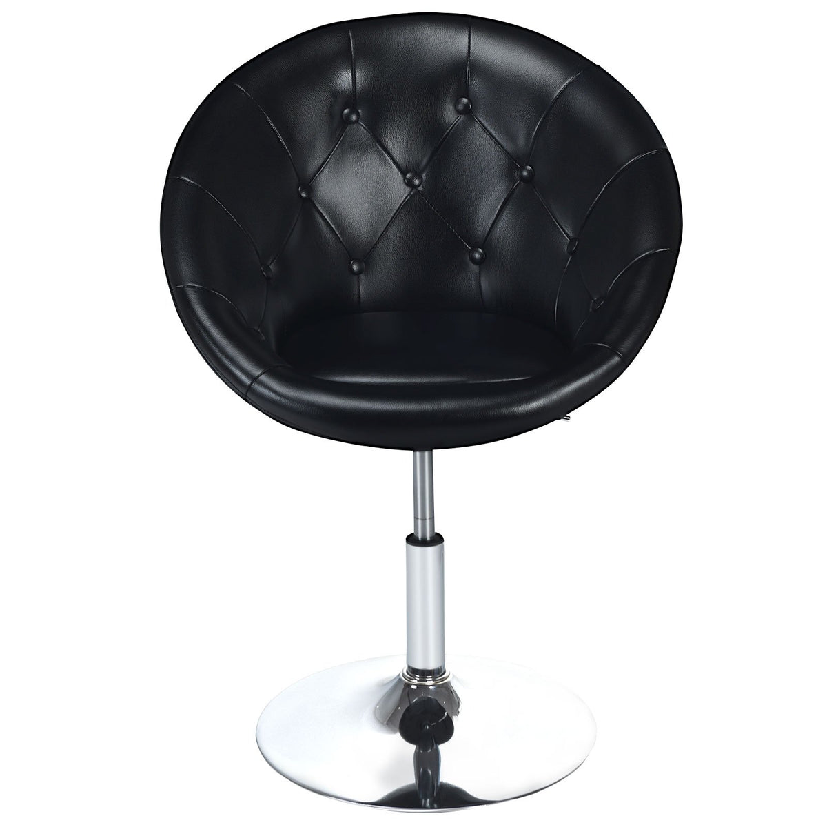 1 Piece Adjustable Modern Swivel Round Tufted-Black view 7