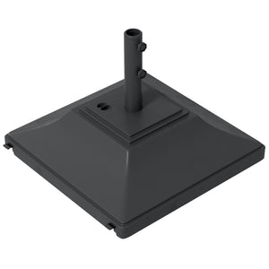 Square Umbrella Base with Wheels, 99 lbs Water or 132 lbs Sand Filled, with Double Adjustable Knob, Black