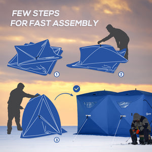5-8 Person Pop-up Ice Fishing Shelter, Portable Ice Fishing Tent, Blue – view 4