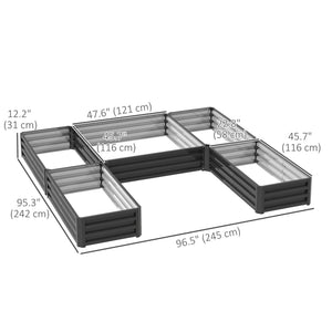 Steel Raised Garden Bed, Set of 5 Large Box Planters for Outdoor Plants Vegetables Flowers Herbs, 8x8x1ft – view 9