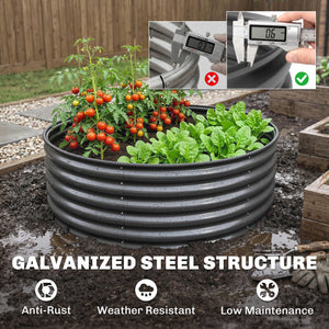 Galvanized Raised Flower Bed, 3 x 3 x 1.5 ft Outdoor Metal Raised Bed with Safety Edging and Gloves – view 11