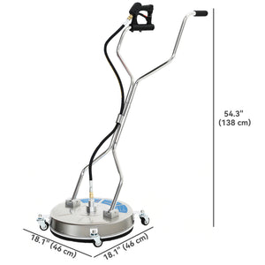 16" Pressure Washer Surface Cleaner with 4 Wheels, Stainless Steel Power Washer Surface Cleaner with 1/4" – view 9