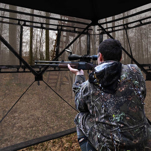 2-3 Person Hunting Blind Portable Pop Up Ground Tent with Carry Bag and Storage Pocket view 3