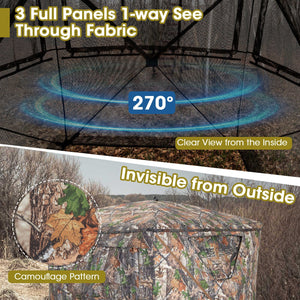 2-3 Person Hunting Blind Portable Pop Up Ground Tent with Carry Bag and Storage Pocket view 7