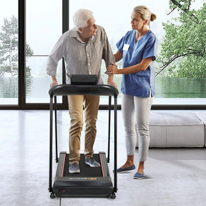 2.5 HP Walking Treadmill with Long Handrails for Seniors-Black view 3