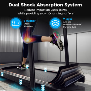 2.5 HP Walking Treadmill with Long Handrails for Seniors-Black view 6