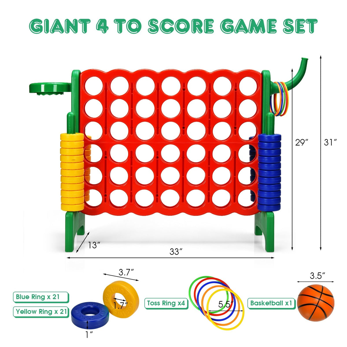 2.5ft 4-to-Score Giant Game Set-Green view 4