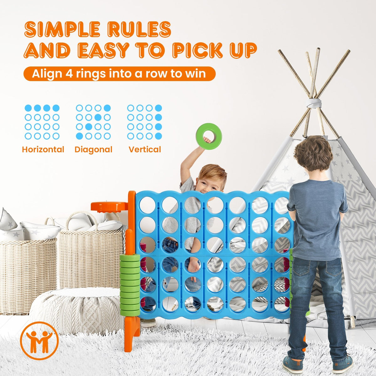 2.5ft 4-to-Score Giant Game Set-Orange view 6